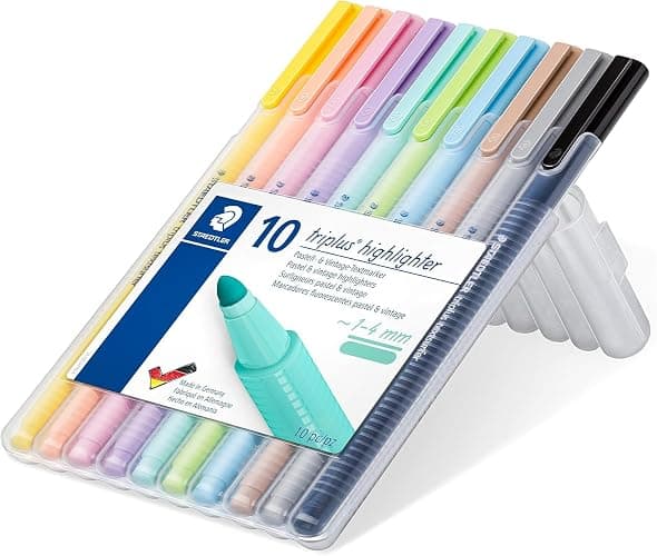 STAEDTLER 362 CSB10 Triplus Textsurfer Highlighter, 1-4mm Line Width - Assorted Pastel Colours (Pack of 10) - Image 1