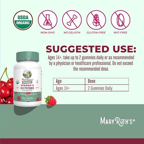 MaryRuth Organics Multivitamin for Women 14 | Women's Multivitamin Gummies for Immune Support| Skin Health | Sugar Free | Vegan | Non-GMO | 60 Count thumbnail 3