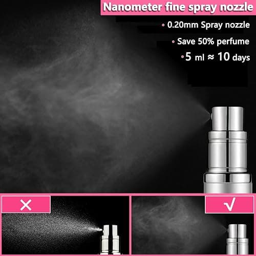 ANTOKX Travel Perfume Bottle Atomizer - 5ML Perfume Atomiser, Scent Pump Case, Leakproof Portable Perfume Sprayer for Women and Men (Black-1) thumbnail 3