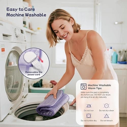 Heating Pad for Period Cramps, Upgraded Wrap Heating Pad for Back Pain Relief, Large 12''x 24''Heat Pad +26" Belt Adjustable 4 Timer 6 Heat Level Auto Shut Off, Christmas Birthday Gifts for Women Mom thumbnail 6