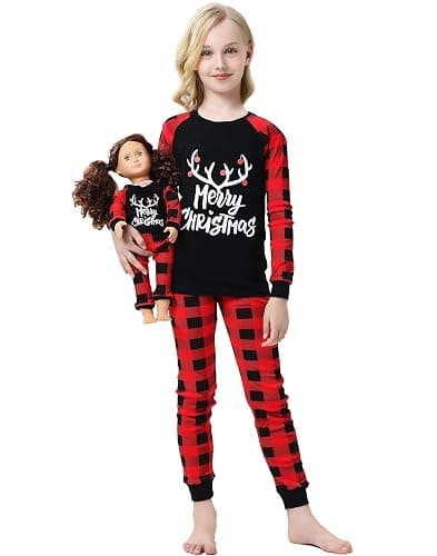 Babyroom Girls Pajamas Matching Doll Pjs Toddler Kids Cotton Sleepwear Christmas Clothes - Image 1