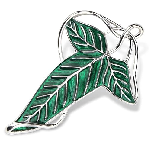 EKZ Elegance Elven Green Tree Leaf Enamel Pin,Cloak Clasp Brooches Elven Keepsake Pin for Luck and Mystery – Perfect for Christmas Festive Attire and Cosplay Jewelry - Image 1