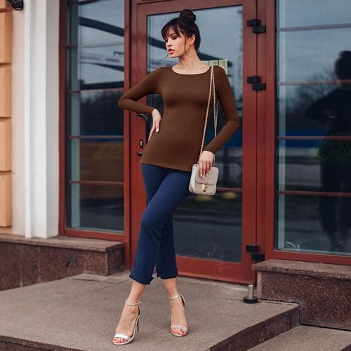 TNNZEET Long Sleeve Shirts for Women Basic Soft Tees Fashion Crop Tops Fall Spring Y2K Tight Clothes for Casual Workout 2026 thumbnail 2