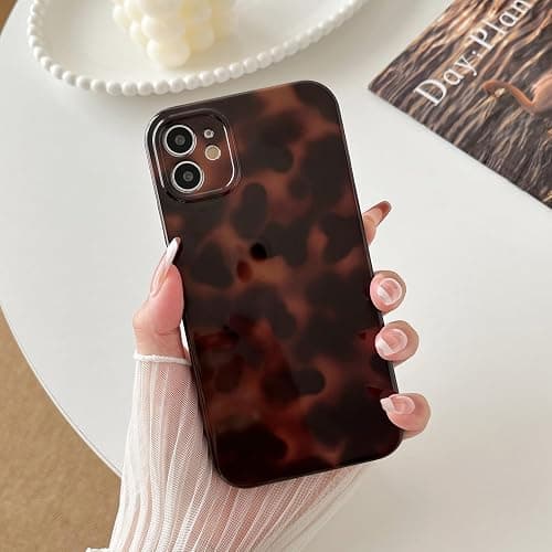 Huahuacase Compatible with for iPhone 12 Case, Tortoise Shell Chic Amber Brown Print Leopard, Classic Soft TPU Protective Shockproof Case for iPhone 12 6.1 ''Color2 thumbnail 3