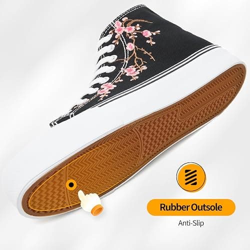 ZGR Womens High Top Canvas Sneakers,Lace-up Canvas Shoes,Casual Tennis Walking Shoes thumbnail 6