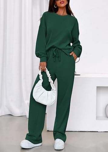 KIRUNDO Fall Sweatsuits Women 2 Piece Outfit Lounge Sets 2025 Matching Airport Oversized Sweatshirt Sweatpants Tracksuit thumbnail 5