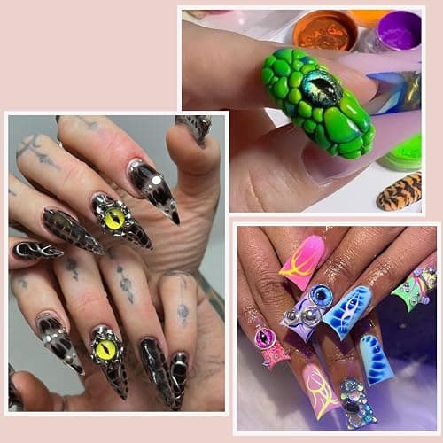 HFKPJRT 150Pcs Eye Nail Charms, 6mm 10mm Eyeball Charms for Nails, Dragon Eye Nail Charms, Animal Eyes Beads Decoration for Acrylic Nails, 3D Glass Eyes for Dolls, Halloween DIY Craft thumbnail 4