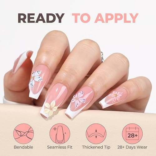 UNA GELLA Coffin Nails Tips 504pcs 12 Sizes, Pre-buffed Soft Gel Nail Tips | Full Cover Medium Coffin Press On Fake Nails for Acrylic False Nails Extension Home DIY Salon Gifts for Women and Girls thumbnail 3