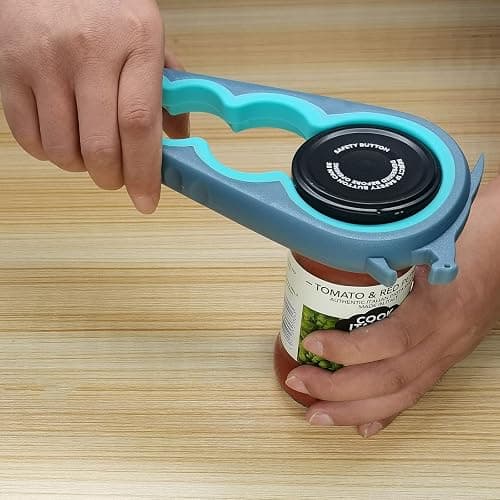 Otstar Jar Opener Bottle Opener and Can Opener for Weak hands, Seniors with Arthritis and Anyone with Low Strength, Mutil Jar Opener Get Lids Off Easily (Blue and Grey) thumbnail 2