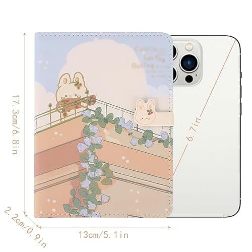 LA HUATE Cute Travel Journal Pu Leather Cover Journal Notebook Kawaii Japanese Sketchbook Journal Diary with Magnetic Buckle thumbnail 3