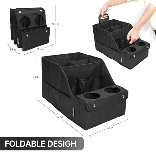 MULISOFT Car Seat Organizer- Backseat Car Organizer with 11 Storages Compartments and 2 Cup Holders, Organizers and Storage, Front Seat for Travel Kids,Black thumbnail 8