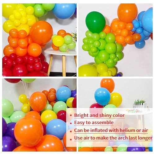 KAWKALSH Rainbow Balloon Arch Kit 111Pcs 18 12 5 Inch Latex Colorful Party Balloons Garland for Birthday Baby Shower Wedding Engagement Anniversary Christmas Party Decorations thumbnail 5