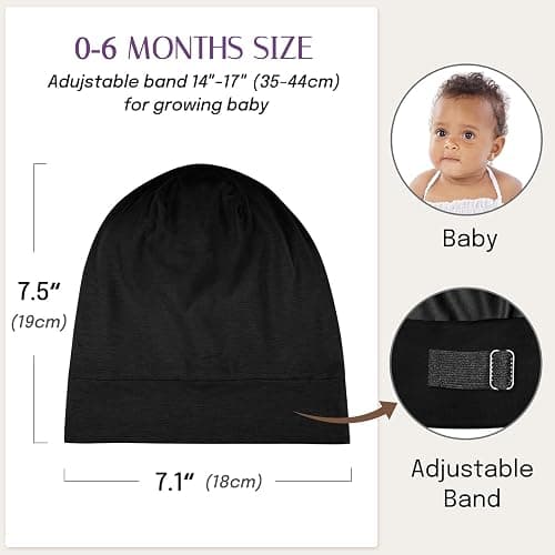 OLESILK Silk Baby Bonnet for 0-6 Months - 100% Mulberry Silk Toddler Hair Bonnet, Adjustable Night Cap for Sleeping thumbnail 5