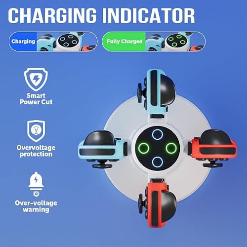 HONCAM Joycon Charging Dock for Switch Controller, Switch Accessories Compatible with Joycon,4 in 1 Charger with a USB Type-C Cord (White) thumbnail 4
