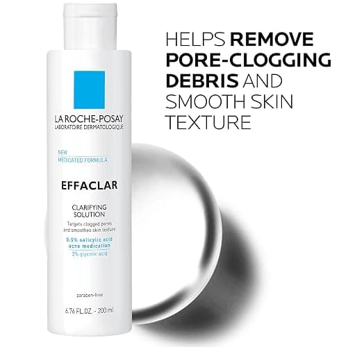 La Roche-Posay Effaclar Clarifying Solution Acne Toner with Salicylic Acid and Glycolic Acid, Pore Refining Oily Skin Toner, Gentle Exfoliant to Unclog Pores and Remove Dead Skin Cells thumbnail 5