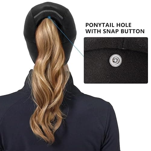 GADIEMKENSD Women's Winter Reflective Fleece Ponytail Hat with Drop Down Ear Warmer thumbnail 4