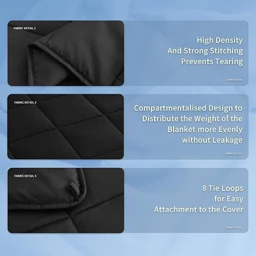 Topcee Weighted Blanket for Adults (20 lbs, 60" x 80") Queen Size Soft Cooling Heavy Blanket Sleeping, Apply to 190-210 lbs Body, Thick Breathable Blanket with Glass Bead, Easy Care - 10-black - 60"×80"-20lbs thumbnail 7