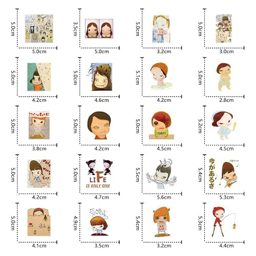 130pcs Yoshitomo Nara Stickers Pack,Aesthetic Vinyl Waterproof Decals for Water Bottle,Laptop,Phone,Skateboard,Scrapbooking,Bumper Decor for Fans for Party Supply Decor thumbnail 5