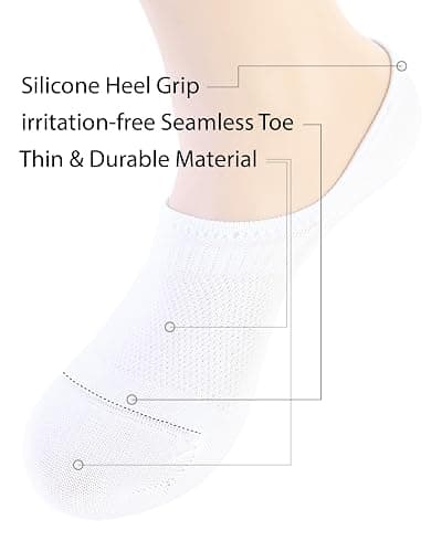 Pro Mountain Thin No Show Socks Seamless Wide Toe Box 6 Pack Liner Unisex Size S to X-Large Cotton Footies thumbnail 7