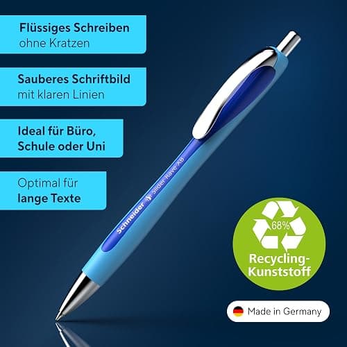 Schneider 132503 Slider Rave XB Kugelschreiber (Strichstärke: XB, dokumentenechte Mine, Made in Germany) 5 Stück, Schreibfarbe: blau thumbnail 3