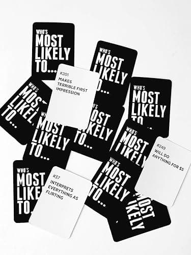 Who's Most Likely To... Kinda Clean Edition | Family Card Game | Ages 14+ | 250 Prompt Cards, 3+ Players, Adult Party Game, White Elephant Gift, Family Game Night, Stocking Stuffer, Holiday Gift thumbnail 4