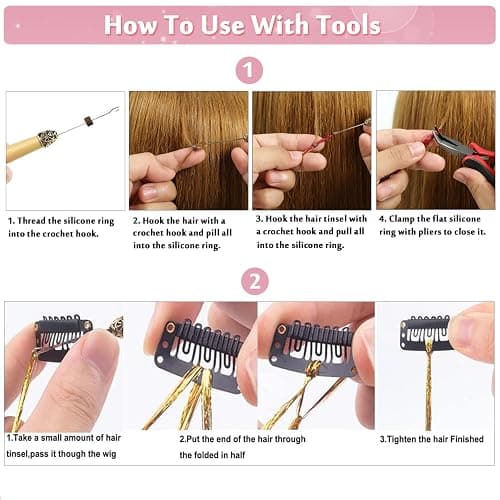 YUBTY Hair Tinsel Kit 20 Colors 4800 Strands Fairy Hair Tinsel Heat Resistant 48 Inches Glitter Tinsel Hair Extensions Highlights Sparkling Hair Tinsel Kit for Girls Hair Accessories Party Festival thumbnail 7