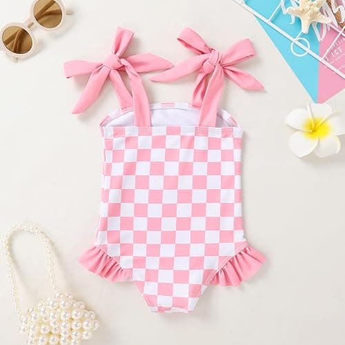 YOUNGER TREE Toddler Swimsuit Girl Color Block Stripe One-Piece Swimwear Baby Girl Bathing Suits thumbnail 3