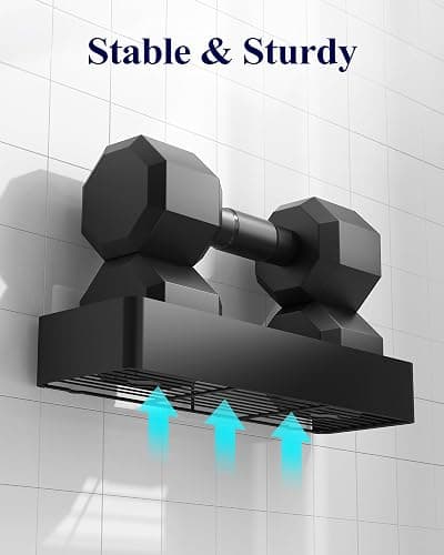 Kitsure Shower Caddy - 2 Pack Adhesive Shower Organizer, Rustproof Metal Shelves, No-Drill Bathroom Organizers and Storage, Black, XX-Large thumbnail 4