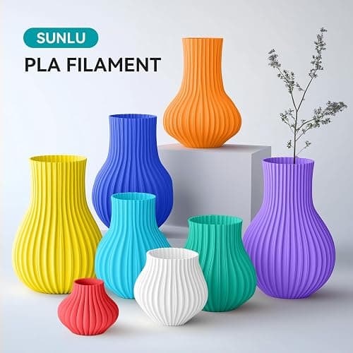 SUNLU PLA Filament 1.75mm, 250g Spool Bundle, 3D Printer Filament | Beginner Friendly Multicolor Bundle, Easy Printing, 8 Rolls, White+Red+Orange+Yellow+Green+Blue+Cyan+Purple thumbnail 7