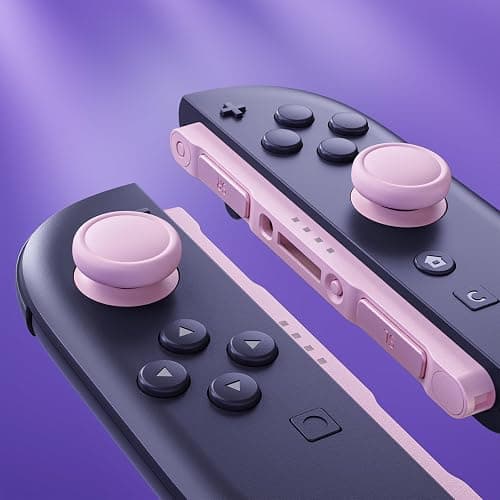 eXtremeRate Replacement 3D Joystick & Thumb Grips & Side Rail Shell Buttons for Nintendo Switch 2 JoyCon, Console Rail Stickers Left Right Analog Thumbsticks Caps for Switch 2 - Cherry Blossoms Pink thumbnail 5