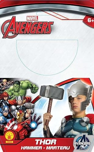 RUBIES – Avengers Ufficiale – Costume classico Thor per bambini dai 3 agli 8 anni – Tuta blu e mantello rosso o accessori a martello, per Halloween, carnevale, regalo di Natale - Martello di Thor thumbnail 9