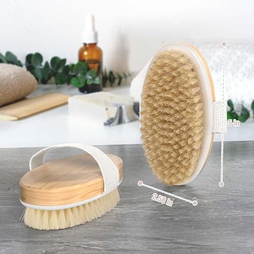 2 Pack Dry Brushing Body Brush, Natural and Soft Bristle Shower Brush for Body Cleaning, Exfoliating Bath Brush for Lymphatic Drainage Improve Circulation, Body Exfoliator Scrubber for Women Men thumbnail 8