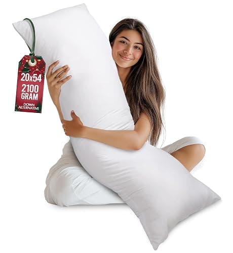 Utopia Bedding Full Body Pillow for Adults (White, 20 x 54 Inch), Long Pillow Insert for Sleeping, Ideal for Side Sleepers - Image 1