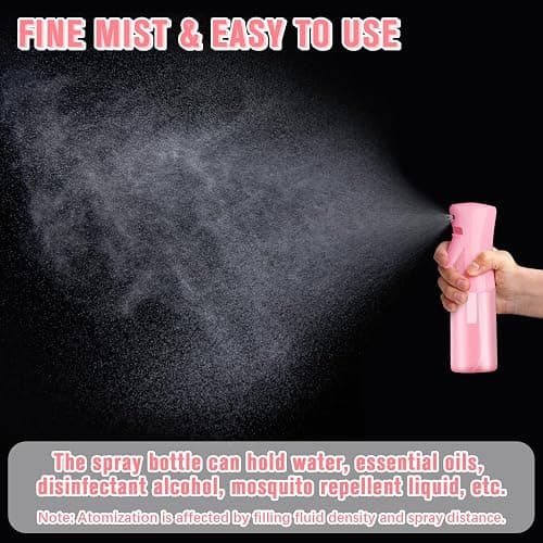 Spray bottles, Spray Water Bottle Fine Mist Refillable, Continuous Spray Bottle for Hair, Skin Care, Planting, Showering Pets, Travel, Cleaning & Home (Pink) thumbnail 4