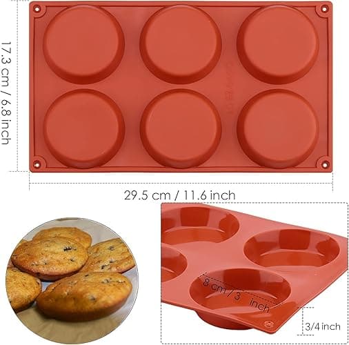 Socluer 3 Stück Silikon Muffinformen, Muffin Backblech für 6 Muffins, Cupcake Pan Antihaft Muffin Backform Muffinförmchen thumbnail 3