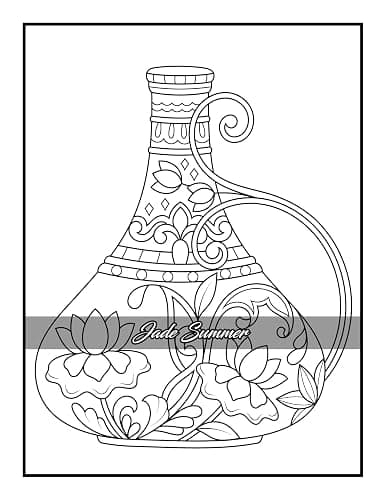 100 Flowers: An Adult Coloring Book with Bouquets, Wreaths, Swirls, Patterns, Decorations, Inspirational Designs, and Much More! thumbnail 58