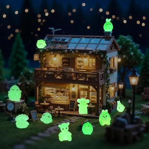 ShtNeeg 300 pcs Mini Resin Animals Blind Bags, Tiny Glow in The Dark Animal Resin Models, 50+ Animal Combination Sets for Adults, Miniature Animal for Fairy Garden, Dollhouse, DIY Craft Decor thumbnail 7