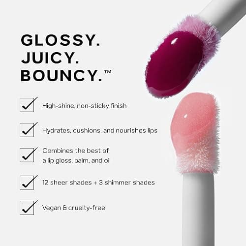 Saie Glossybounce - Hydrating Lip Gloss and Tinted Lip Oil Hybrid with Hyaluronic Acid & Jojoba Oil for Non-Sticky, Ultra-Shiny, Plump & Soft Lips - Everyday Makeup Essential - Burst (.17 oz) thumbnail 6