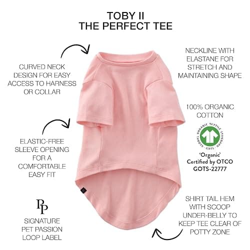 Pet Passion Toby II - The Perfect Tee, 3 Pack Short Sleeve Pet T-Shirt 100% Organic Cotton Tees Clothes for Small, Medium, Large Dogs​​, Pink Camo, XX-Small (4-7 lbs) thumbnail 2