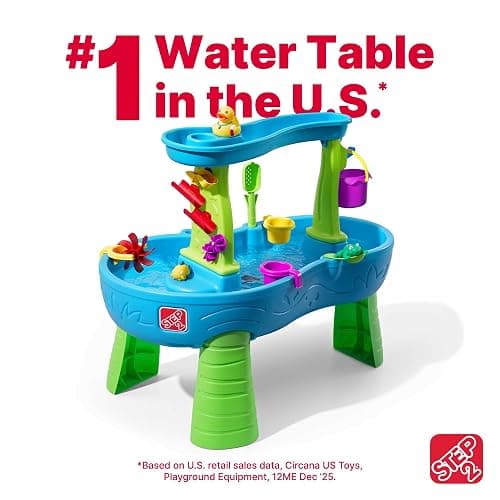Step2 Rain Showers Splash Pond Water Table, Kids Water and Sand Activity Sensory Playset, Summer Outdoor Toys, 13 Piece Water Toy Accessories, For Toddlers 1.5+ Years Old, Blue & Green thumbnail 5
