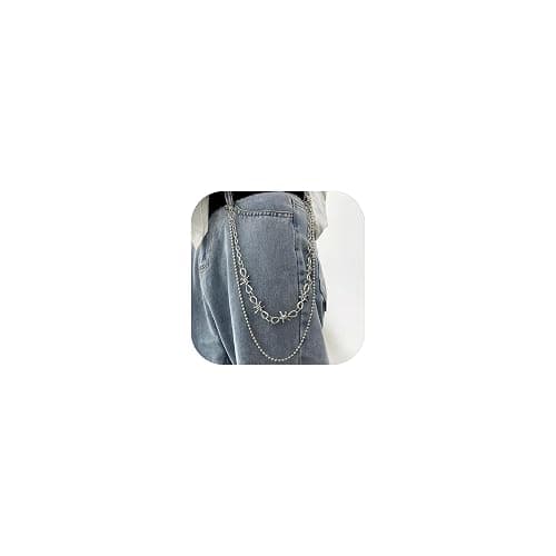 Vivian&CD Jean Chain Belt for Men&Women, Pocket Chain Goth Punk Chain Belt Chain Layered Chunky Pants Chain and Vintage Hip Hop Wallet Chain Jewelry Accessory for Women Men - Image 1