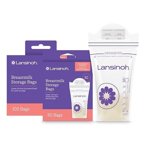 Lansinoh Breastmilk Storage Bags, 150 Count, Baby Essentials, Fast Freeze & Thaw Breast Milk Bags for Baby Bottle Feeding, Superior Strength & Stretch, 6 Ounce - 150 Count - 6oz - Image 1