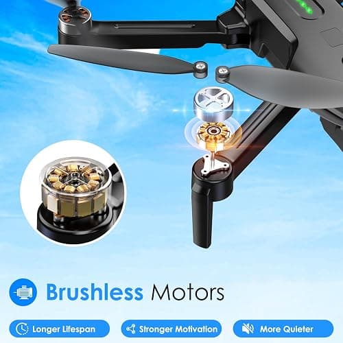 Drone with Camera, 1080P FPV Foldable Drone with Brushless Motor, One Key Take Off/Land, Altitude Hold, 360° Flip, Gravity Control, 2 Batteries, 3 Speeds Mini Drone for Kids Beginners thumbnail 2