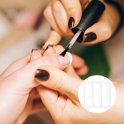 2304 pcs French Nail Stickers French Tip Nail Guides 48 Sheets Manicure Nailes Strips Self Adhesive Nails Sticker Tips for Edge Auxiliary White Half Moon Shaped Nails DIY Stencil Tool Decals thumbnail 4