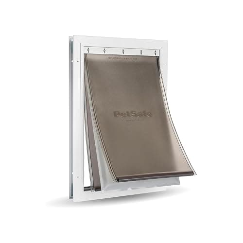 PetSafe Extreme Weather Aluminum Pet Door - Energy-Saving Thermal Barrier Pet Flap with Slide-in Door Locking & Secure Flap Cover - for Dogs Up to 100 lb - Large - Image 1