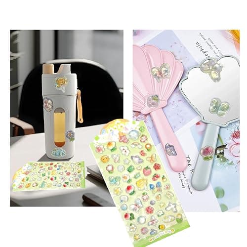 3D Cute Stickers Cartoon Butterfly Flowers Green Fruit Puff Stickers Kawaii Mini Puffy 3D Reusable Puffy for Scrapbooks Planner Journals Laptops Phone Case Decoration thumbnail 5