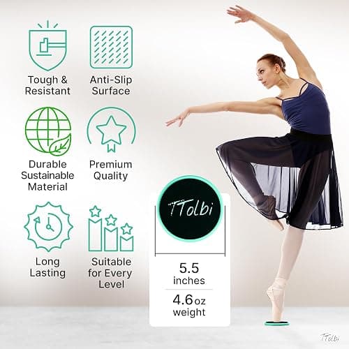 Premium Turning Boards for Dancers, Turn Board for Ballet and Ice Skating | Improve Spins, Technique and Balance, Portable Spin Disc for Dance and Figure Skating, Spinner Disk Training Equipment Gifts thumbnail 2