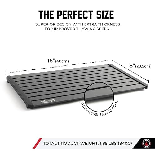 BLAZIN' THAW Defrosting Tray for Frozen Meat | 16" Family-Size | Aluminium Plate for Thawing Frozen Food | Natural Thawing Process | No Microwaves, No Cold/Warm Water Required | thumbnail 3