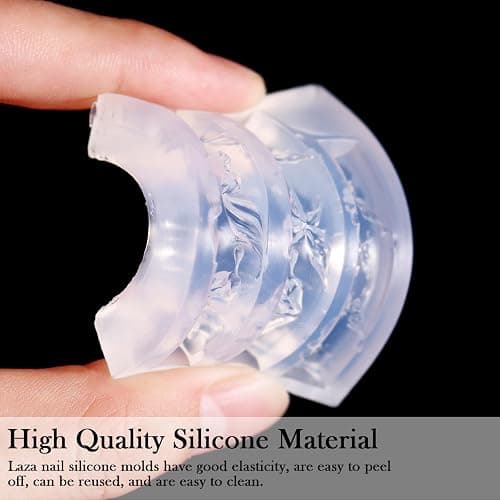 Laza 4pcs Bowknot Silicone Nail Art Molds, 3D Multiple Shapes Ribbon Lace Bows Charms Silicone Nail Accessories with Carving Pen Resin Nail Art Mold Manicure Tools for Women DIY Manicure Design thumbnail 6