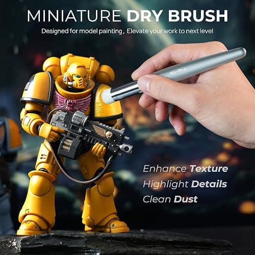 Nicpro Miniature Paint Brushes Dry Brush - 20PCS Model Paint Brush Set with Nylon Case for Acrylic, Oil, Watercolor, Detail Paint Brush Drybrush for Model, Miniature Painting, Paint by Numbers, Craft thumbnail 2